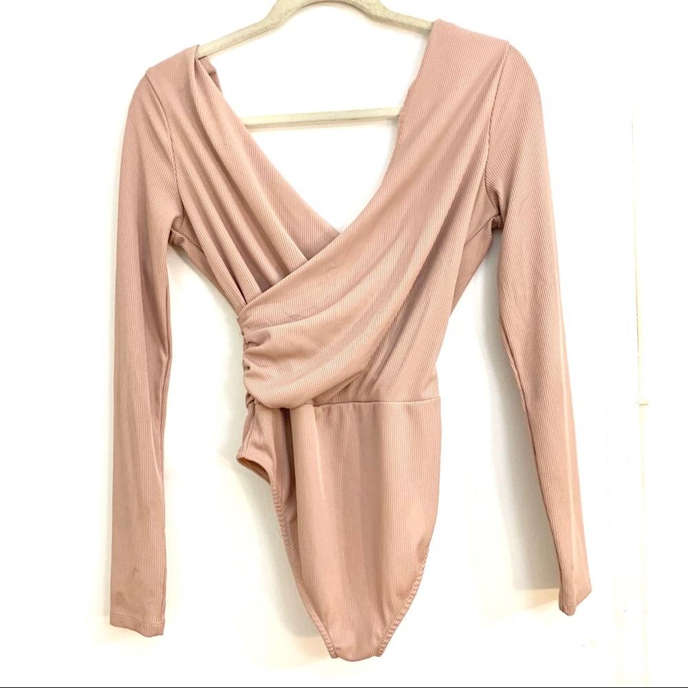 Super Cute Topshop Ribbed Pastel Pink Bodysuit 💗 Same Day Ship 🙋🏾♀️